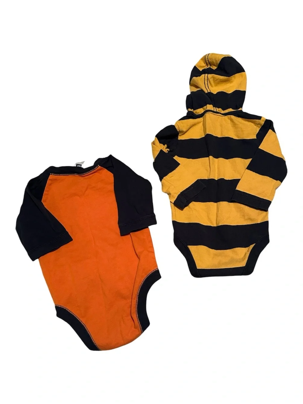 GAP Onesie Bundle (Orange & Navy Logo/Yellow & Navy Hoodie)-Size 6-12M
